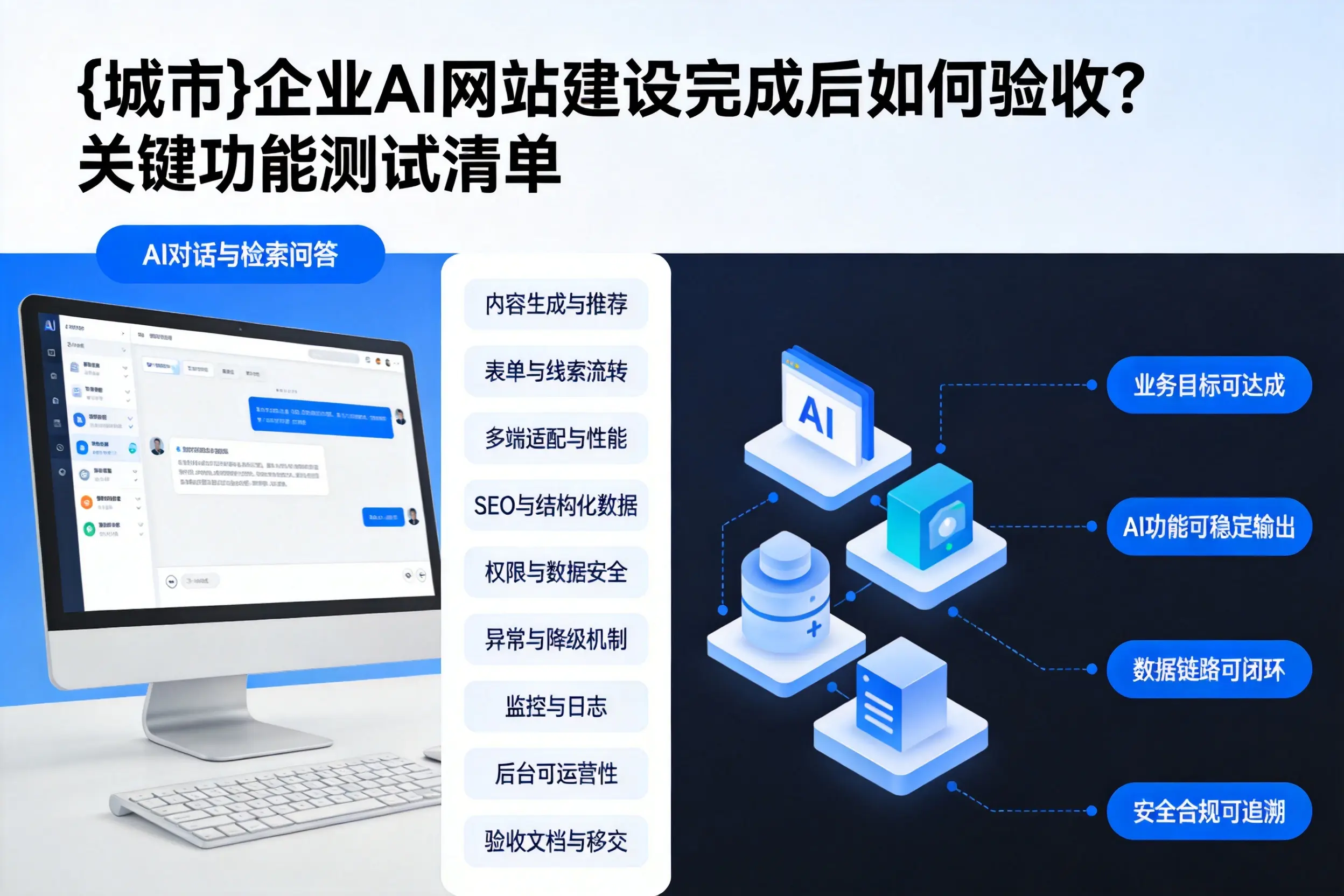 邢台企业AI网站建设完成后如何验收？关键功能测试清单