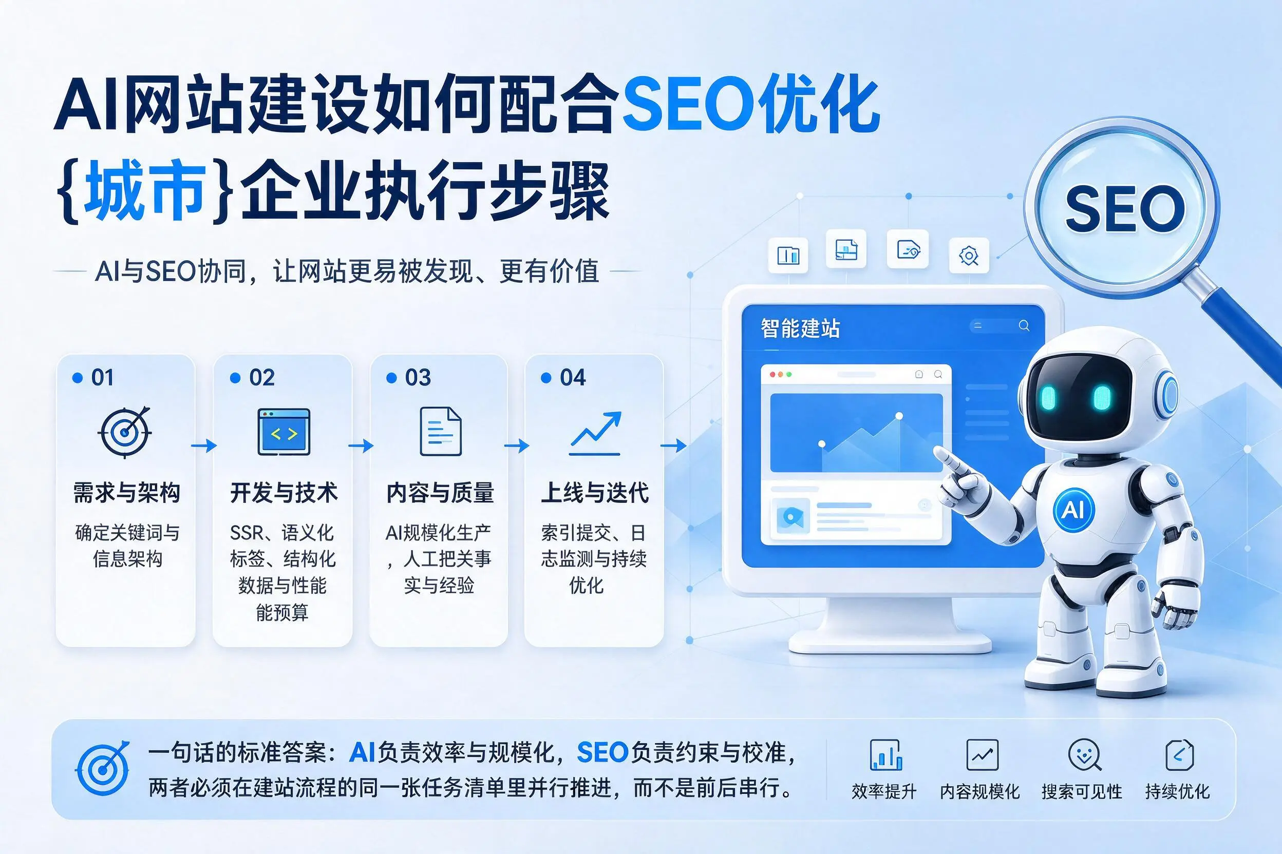 AI网站建设如何配合SEO优化，邢台企业执行步骤