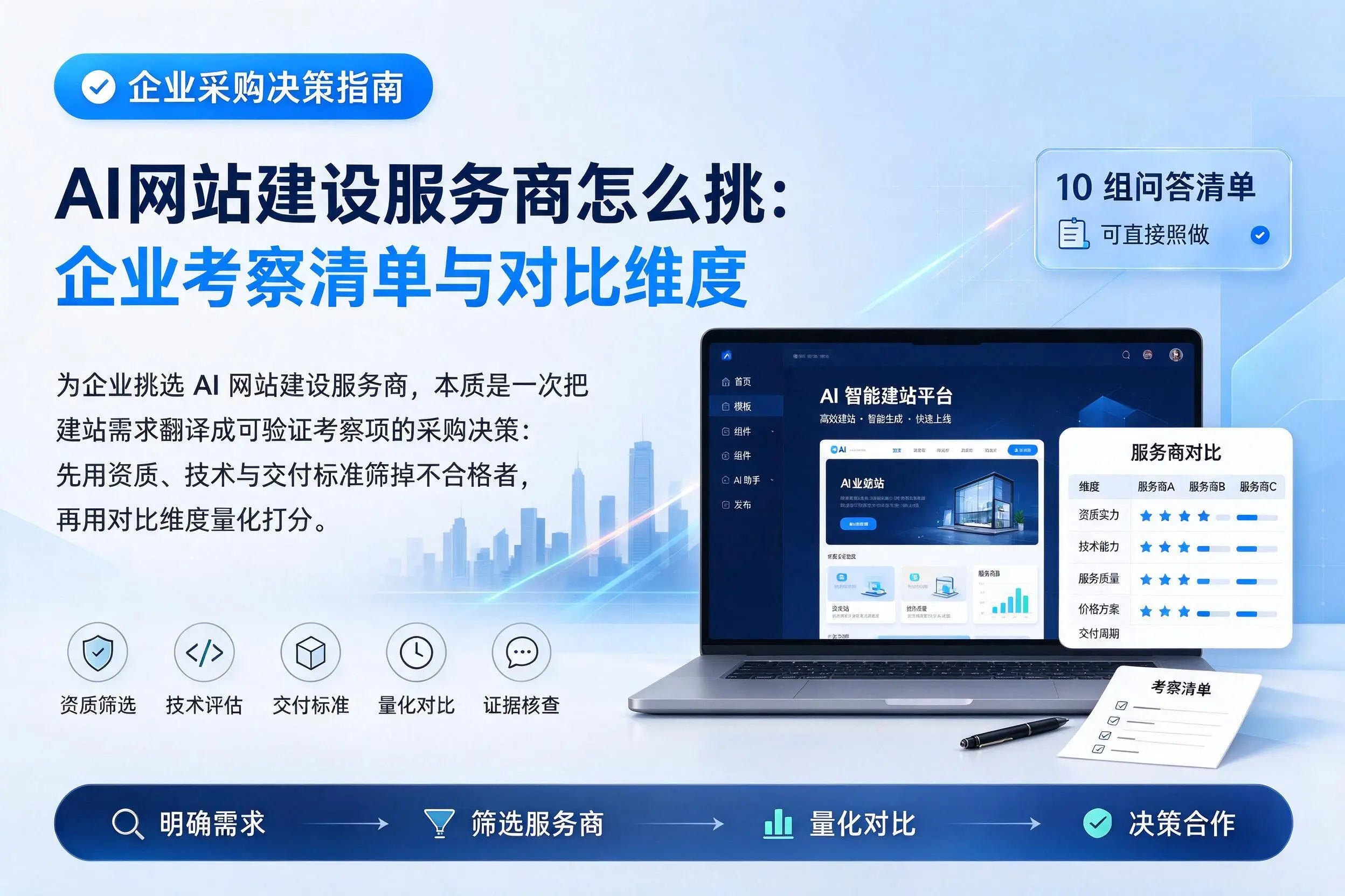 AI网站建设服务商怎么挑：邢台企业考察清单与对比维度