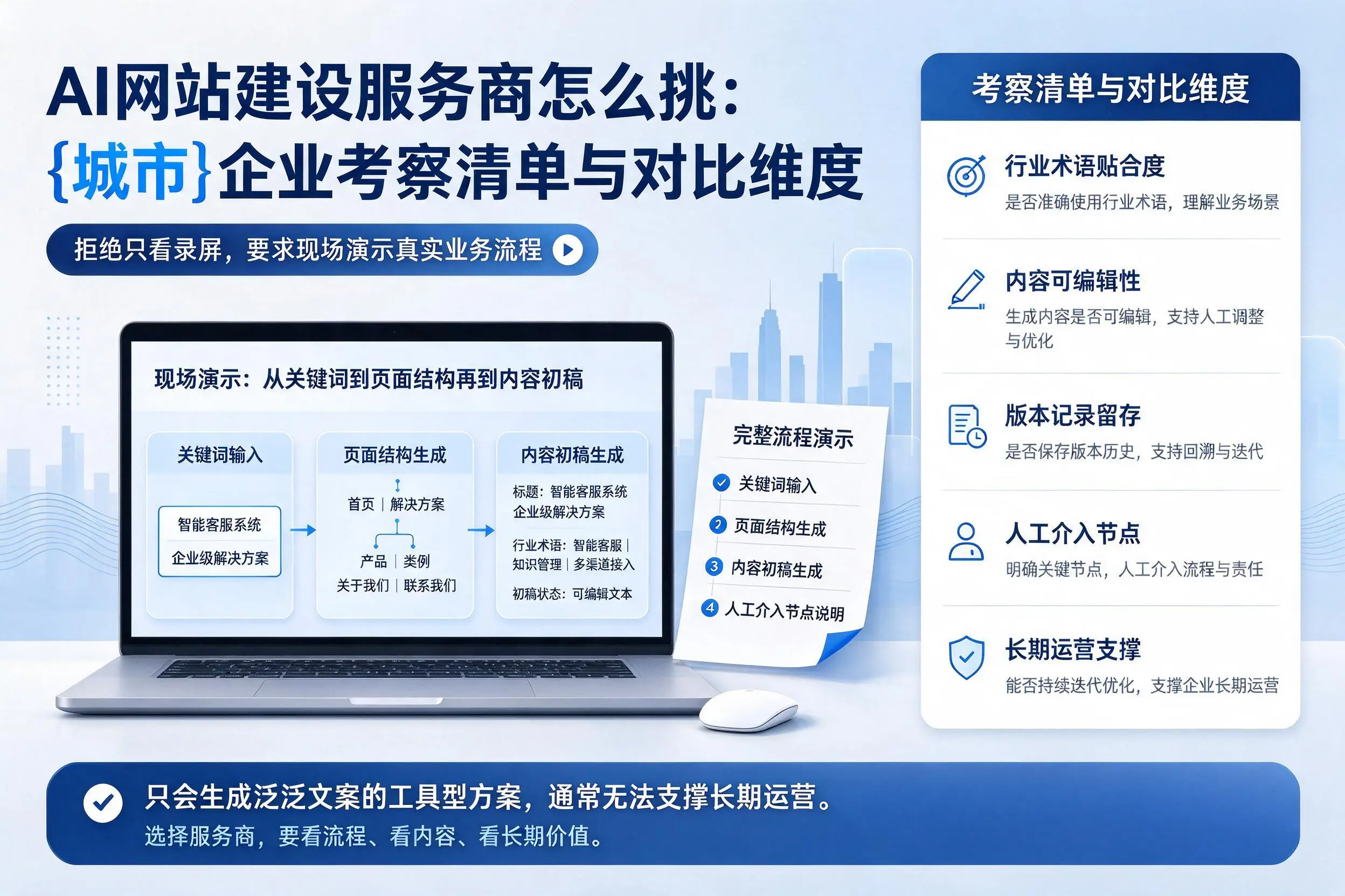 AI网站建设服务商怎么挑：邢台企业考察清单与对比维度