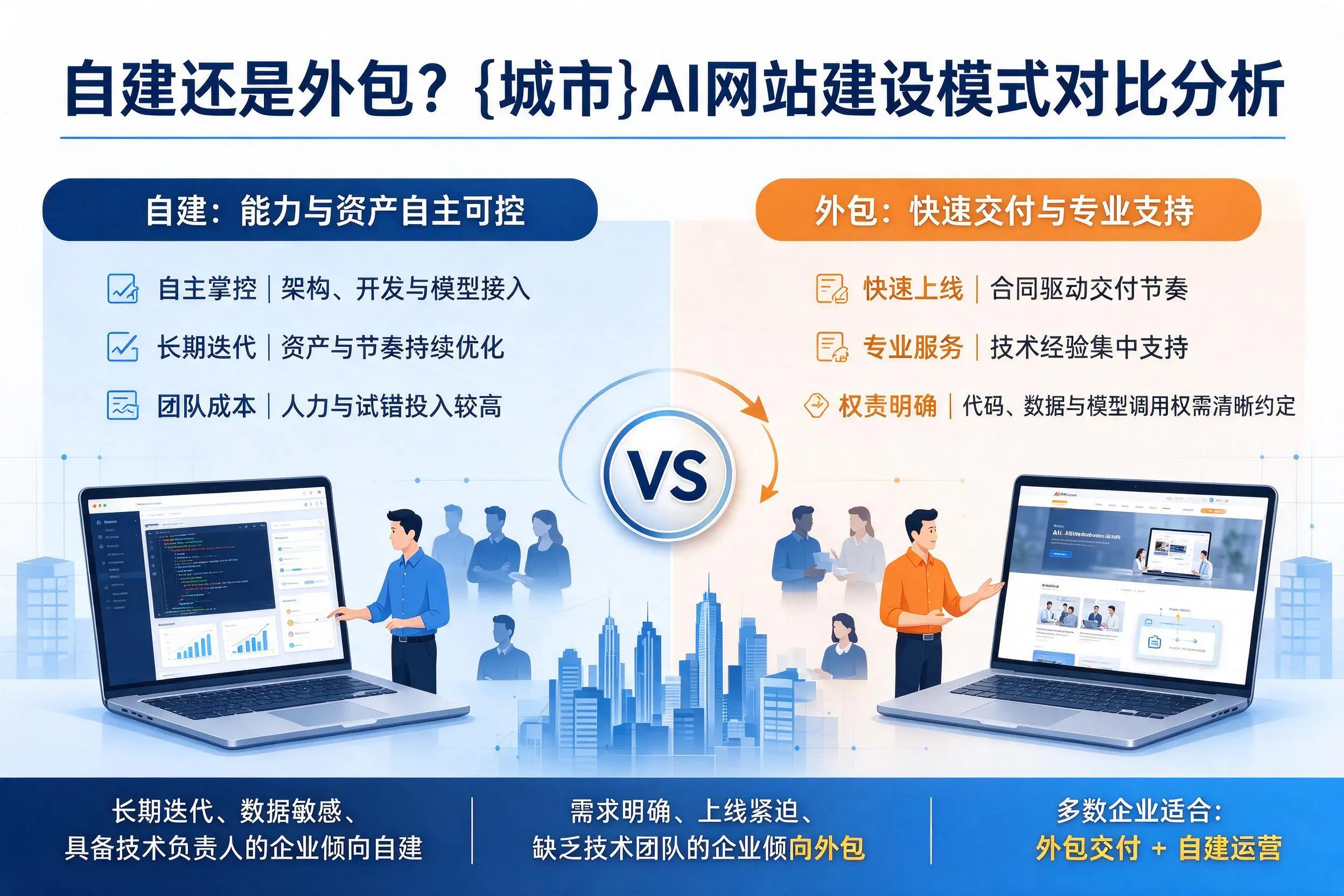 自建还是外包?邢台AI网站建设模式对比分析